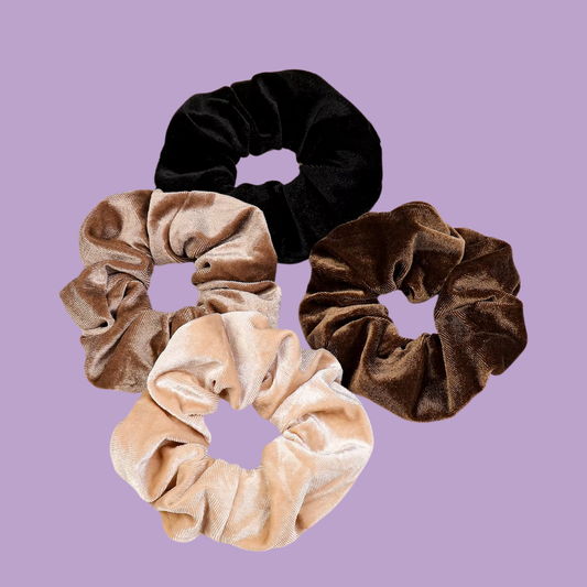 Neutral Velvet Scrunchies